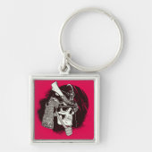 Skull mit Samurai Helmet Schlüsselanhänger (Vorne)