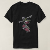 Skull mit Skateboardbild T-Shirt (Design vorne)