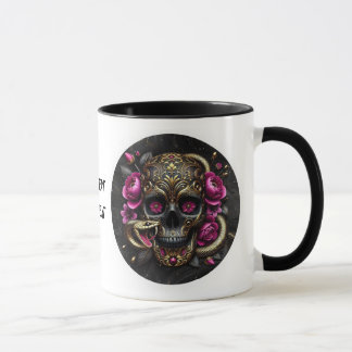 SKULL MIT SNAKE CUSTOM TASSE. TASSE