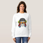 Skull mit Sonnenbrille & Inline-Skaten Sweatshirt (Vorne ganz)