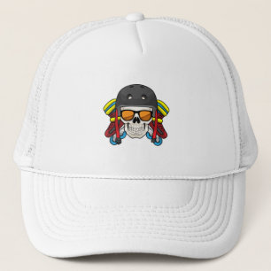 Skull mit Sonnenbrille & Inline-Skaten Truckerkappe