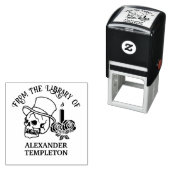 Skull mit/ Top Hat Kerzen Rose #2 Bibliotheksname Permastempel (Beispiel)