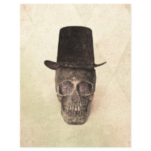 Skull mit Top Hut Gothic Vintag Beige Textur