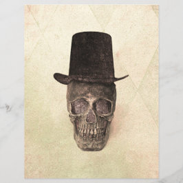 Skull mit Top Hut Gothic Vintag Beige Textur