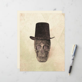 Skull mit Top Hut Gothic Vintag Beige Textur