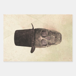 Skull mit Top Hut Gothic Vintag Beige Textur Geschenkpapier Set