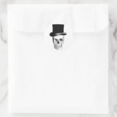 Skull mit Tophat Sticker (Tasche)