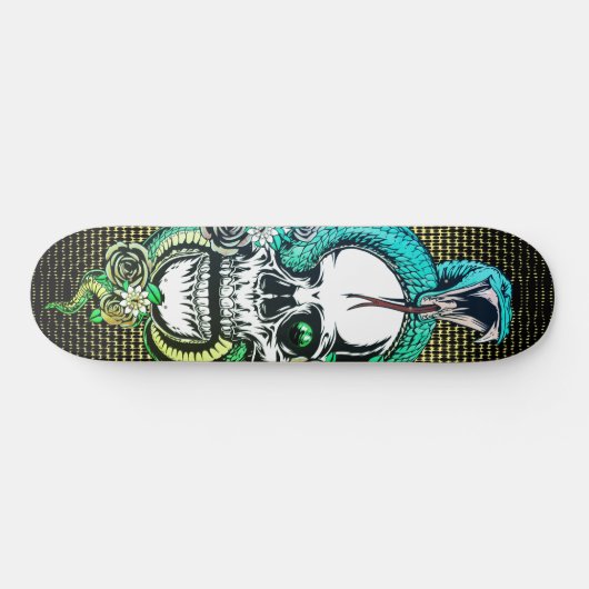 Skull mit Viper Skateboard (Horizontal)
