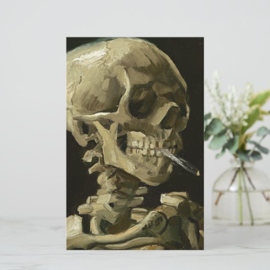 Skull mit Zigarette von Van Gogh Briefpapier (Stehend Vorderseite)