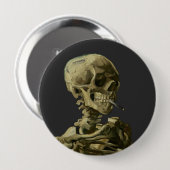 Skull mit Zigarette von Van Gogh Button (Vorne & Hinten)