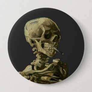 Skull mit Zigarette von Van Gogh Button