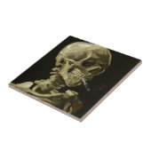 Skull mit Zigarette von Van Gogh Fliese (Seite)