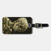 Skull mit Zigarette von Van Gogh Gepäckanhänger (Vorderseite horizontal)