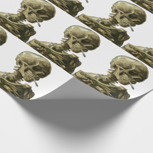 Skull mit Zigarette von Van Gogh Geschenkpapier (Ecke)