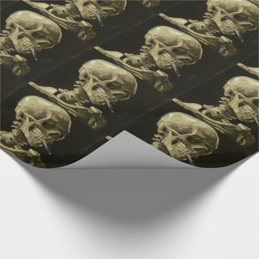 Skull mit Zigarette von Van Gogh Geschenkpapier (Ecke)