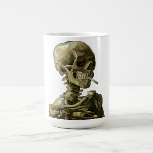 Skull mit Zigarette von Van Gogh Kaffeetasse (Mittel)