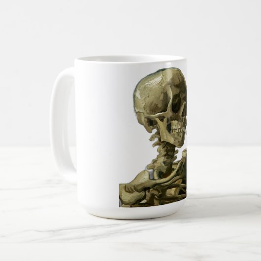 Skull mit Zigarette von Van Gogh Kaffeetasse (Vorderseite Links)