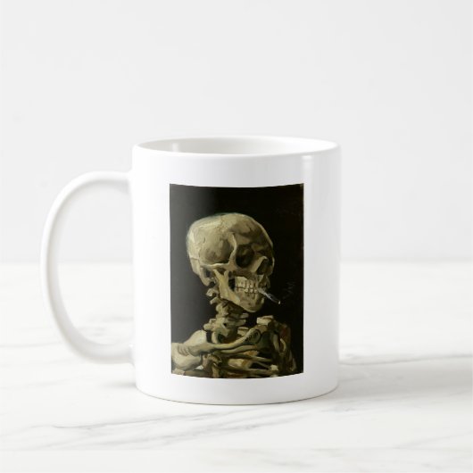 Skull mit Zigarette von Van Gogh Kaffeetasse (Links)