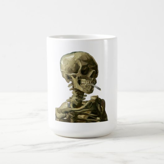 Skull mit Zigarette von Van Gogh Kaffeetasse (Mittel)