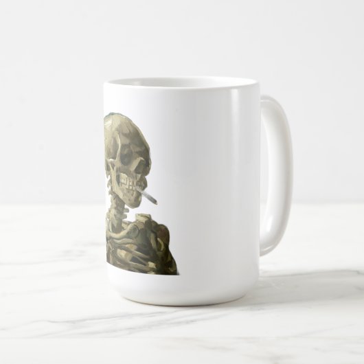 Skull mit Zigarette von Van Gogh Kaffeetasse (VorderseiteRechts)