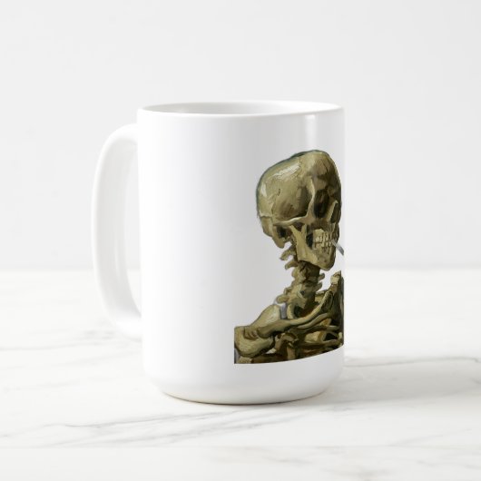 Skull mit Zigarette von Van Gogh Kaffeetasse (Vorderseite Links)