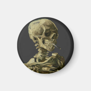 Skull mit Zigarette von Van Gogh Magnet