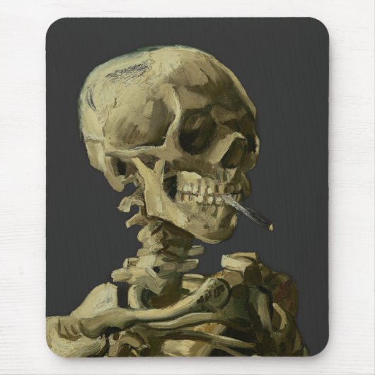 Skull mit Zigarette von Van Gogh Mousepad (Vorne)