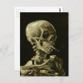 Skull mit Zigarette von Van Gogh Postkarte (Vorne/Hinten)
