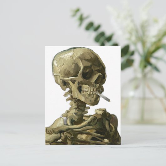 Skull mit Zigarette von Van Gogh Postkarte (Stehend Vorderseite)