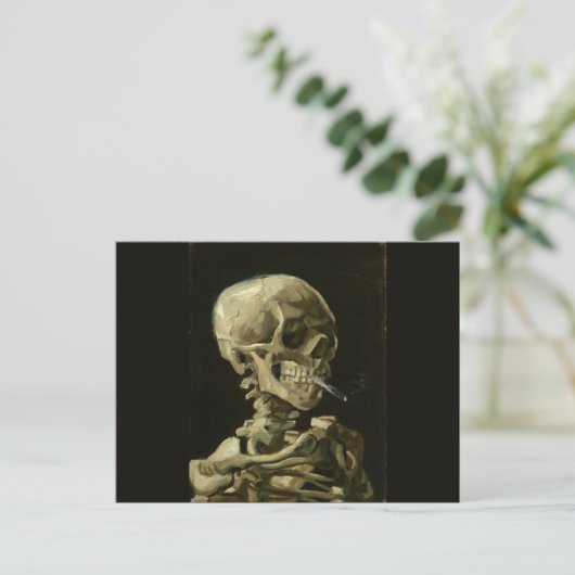 Skull mit Zigarette von Van Gogh Postkarte (Stehend Vorderseite)
