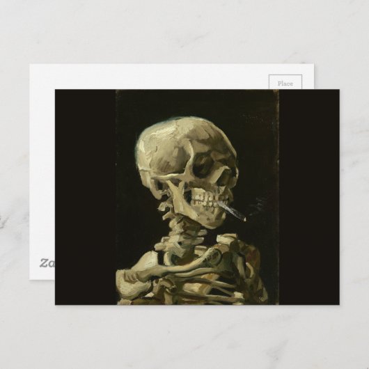 Skull mit Zigarette von Van Gogh Postkarte (Vorne/Hinten)