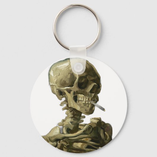 Skull mit Zigarette von Van Gogh Schlüsselanhänger (Vorderseite)