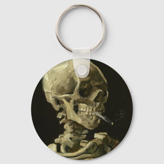 Skull mit Zigarette von Van Gogh Schlüsselanhänger (Vorderseite)