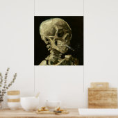 Skull mit Zigarette von Van Gogh Square Poster (Küche)