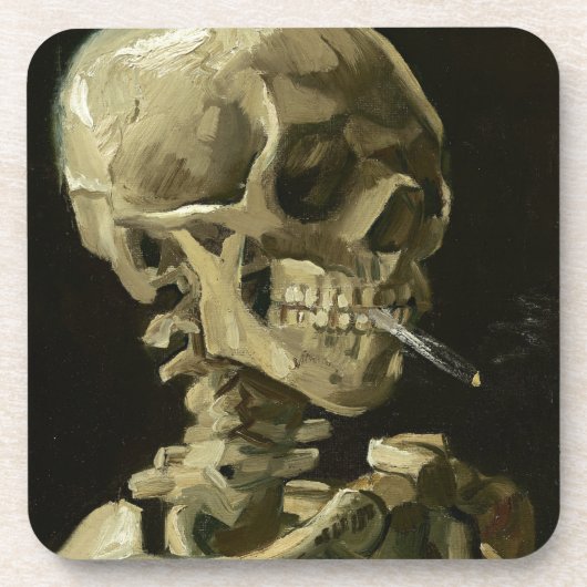 Skull mit Zigarette von Van Gogh Untersetzer (Vorderseite)