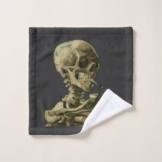 Skull mit Zigarette von Van Gogh Waschlappen (Waschlappen)