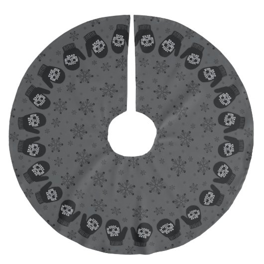 Skull Mittens Polyester Weihnachtsbaumdecke (Vorderseite)