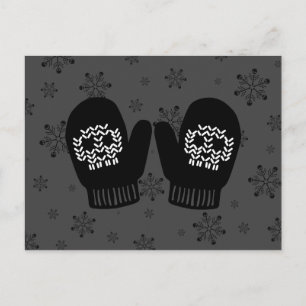 Skull Mittens Postkarte