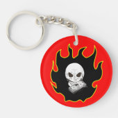 Skull Money Flame Death Red Black Fire Biker Keyer Schlüsselanhänger (Vorderseite)