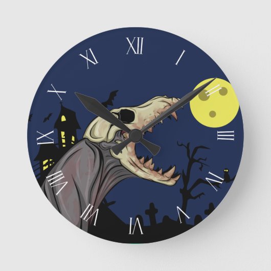 Skull Monster Runde Wanduhr (Vorderseite)