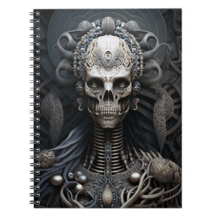 Skull Monster Skeleton Horror Notebook Notizblock
