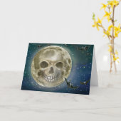 Skull Moon Card Karte (Gelbe Blume)