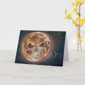 Skull Moon Card Karte (Gelbe Blume)