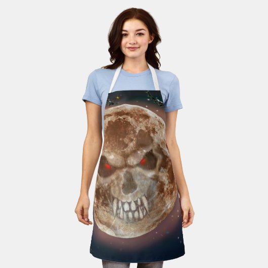Skull Moon Halloween Schürze (Getragen)
