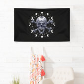 Skull Moon Phases Pastel Goth Gothic Occult Wicca Banner (Insitu)