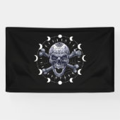 Skull Moon Phases Pastel Goth Gothic Occult Wicca Banner (Horizontal)