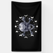 Skull Moon Phases Pastel Goth Gothic Occult Wicca Banner (Vertikal)