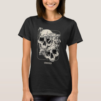 Skull Morel Mushrooms Mykologe Goth Lovesick Ske T-Shirt