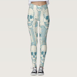 Skull Motif: Nahtlose Freehand Muster Leggings