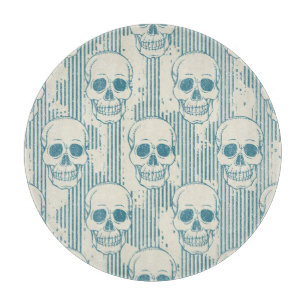 Skull Motif: Nahtlose Freehand Muster Schneidebrett
